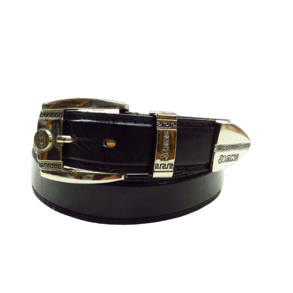 Vintage Black Leather Belt W/Suede Lining